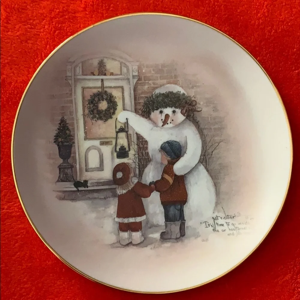 Pat Richter Snowman Plate. NIB